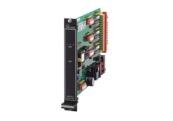The ZN002A is a Zone Control Module for the Zero Two Series Fire and Gas Detection System. The ZN002A provides zoning and voting functions for three separate and independent zones of gas and / or flame detection.